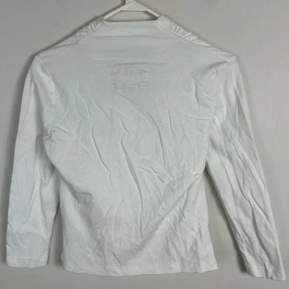 Anthropologie Maeve‎ Curran White Long Sleeve Top Womens Size XS Faux Wrap Boho - Picture 6 of 16